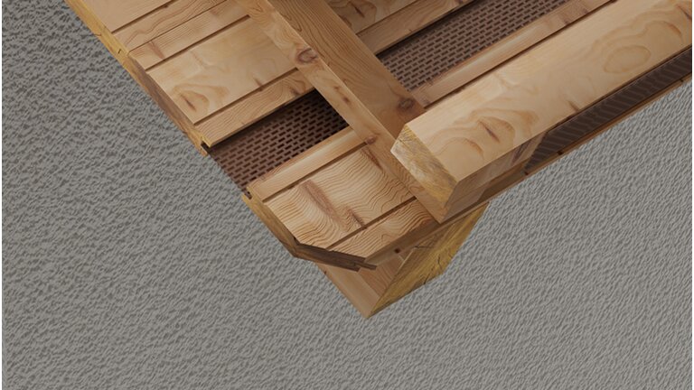 Holzdach mit Metall Belüftung